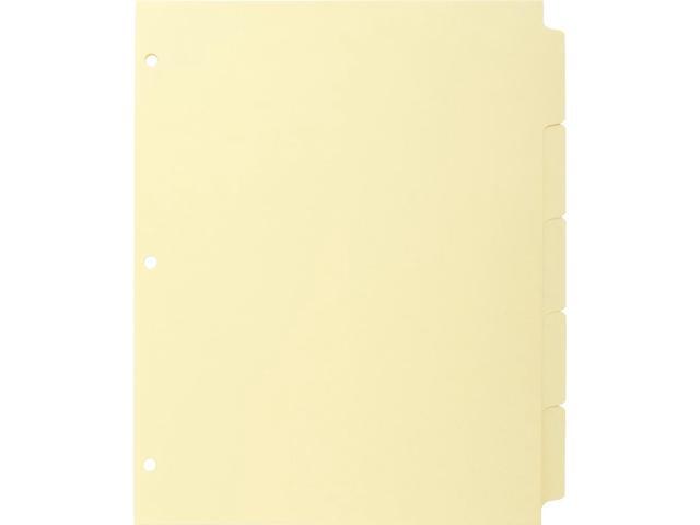 Business Source Plain Tab Indexes 3HP 5-Tab 11'x8-1/2' 36 Sets/BX Canary 16480