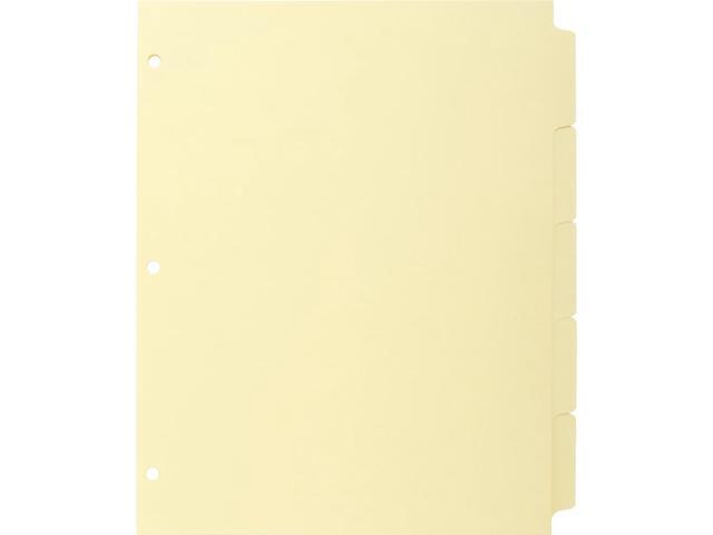 Business Source Plain Tab Indexes 3HP 5-Tab 11'x8-1/2' 36 Sets/BX Canary 16480