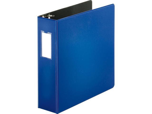 Business Source D-Ring Binder w/Label Holder Hvy-Dty 3' Blue 33115