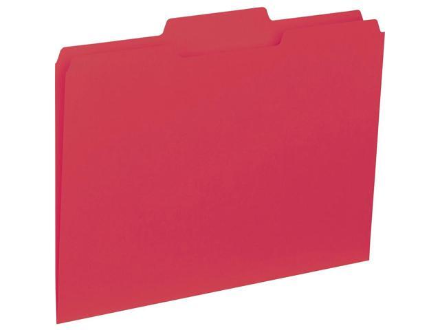 Business Source File Folder Interior Ltr 1/3' Cut 100/BX Red 43564