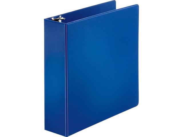 Business Source Round Ring Binder w/ Pockets 3' Dark Blue 28661