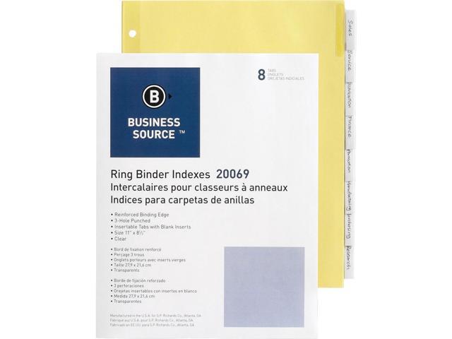 Business Source Binder Indexes 1/2' Tabs 11'x8-1/2' 8 Tab CL Tabs/Buff 20069