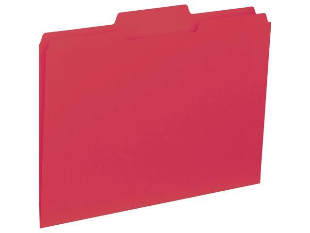 Business Source File Folder Interior Ltr 1/3' Cut 100/BX Red 43564