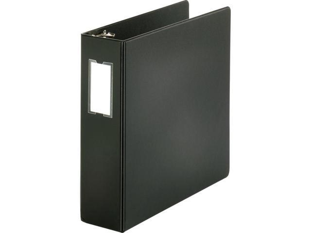 Business Source Round Ring Binder w/Label Holder 3' Cap. 11'x8-1/2' BK 28562