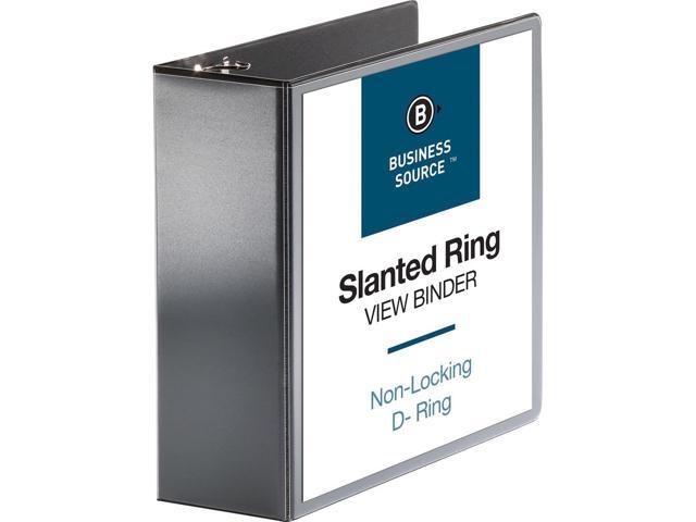 Business Source D-Ring View Binder 4' Capacity 11x8-1/2' Black 28450