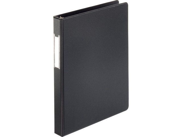 Business Source Round Ring Binder w/Label Holder 1' Cap. 11'x8-1/2' BK 28559