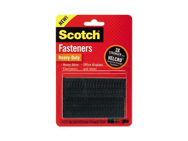 Heavy-Duty All-Weather Fasteners, 1' x 3', Black, 2/Pack