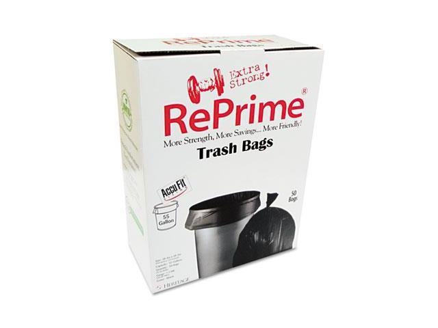 Reprime Can Liners 55gal 1.3mil Black 40' x 53' 50/Box H8053PKRC1