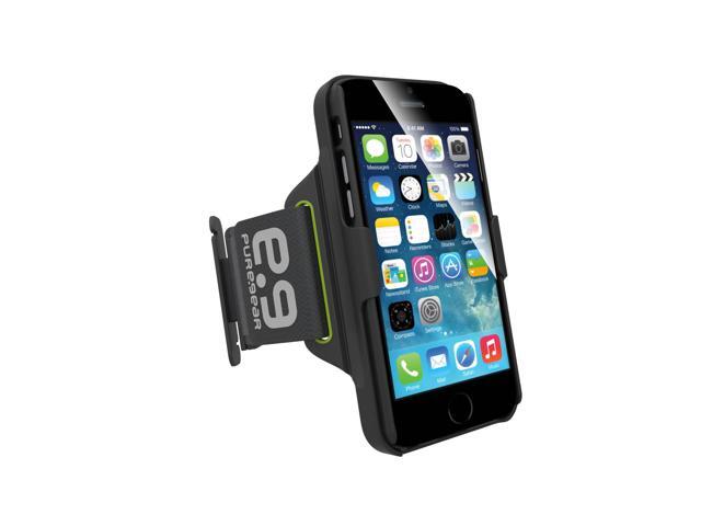 PUREGEAR HIP SPORTS BLACK/LIME ARMBAND + CASE STAND FOR iPHONE 5 5s SE (2016)