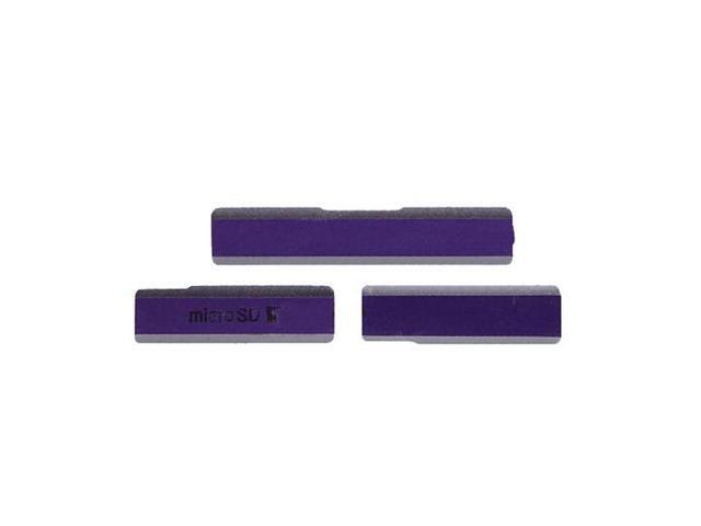 Honami MicroSD Card Cap + SIM Card Cap + Charging Port Cover For Sony Xperia Z1 L39h C6903 - Purple