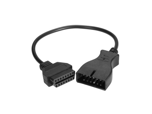 OBD-II Extension Cable 12 Pin to OBD OBDII 16 Pin Adapter Connector Replacement for GM 12Pin 40cm