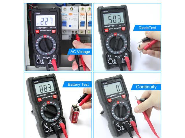 Portable Digital Multimeter Backlight AC/DC Ammeter Voltmeter Ohm Tester Meter HT830L Handheld LCD Multimetro