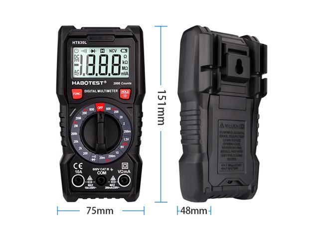 Portable Digital Multimeter Backlight AC/DC Ammeter Voltmeter Ohm Tester Meter HT830L Handheld LCD Multimetro