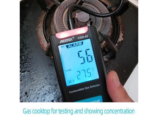 MESTEK CGD-02 Automotive Combustible Gas Sensor Detector LCD Gas Analyzer Meter Air Quality Monitor Gas Leak Detector With Sound Shock Alarm