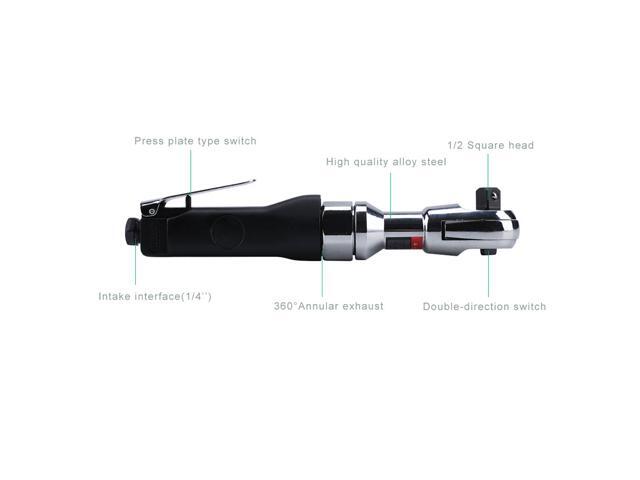 ELECALL 1/2 Inch Air/Pneumatic Ratchet Wrench Tools Ratchet Handle Wrench Torque Hand Tools
