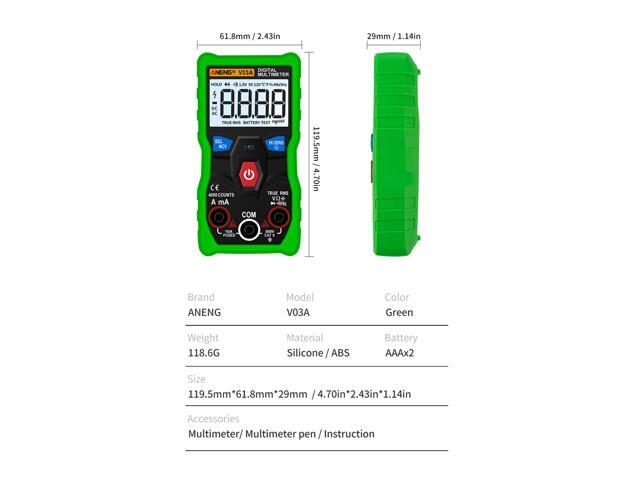 ANENG V03A Analog Measurement Digital Multimeter Esr Meter Multimeter Auto Power Off Testers Tools For Auto Ac Mutimetro - Green
