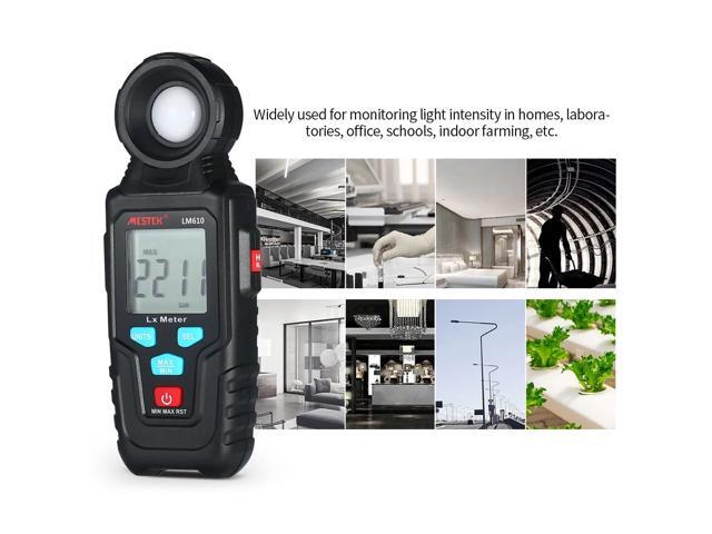MESTEK LM610 Mini Digital Lux Meter LCD Display Handheld Auto Range Illuminometer Luminometer Photometer Luxmeter Light Meter 0-200000 Lux with...