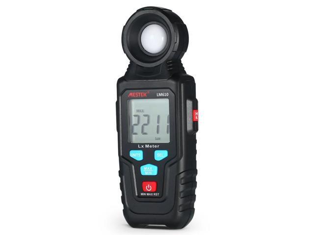 MESTEK LM610 Mini Digital Lux Meter LCD Display Handheld Auto Range Illuminometer Luminometer Photometer Luxmeter Light Meter 0-200000 Lux with...