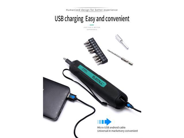 ELECALL Mini Electric Screwdriver Set Rechargeable USB Lithium Battery 3.6V Cordless Drill Power Tools