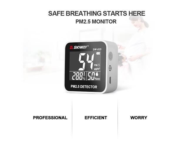 SNDWAY SW-825 Laser PM2.5 Detector Digital Air Quality Monitor Tester w/ Alarm Gas Analyzer Temperature humidity meter Diagnostic Tool