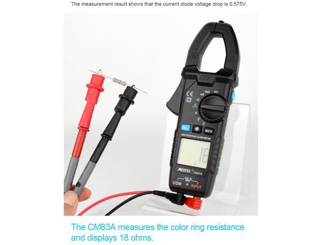 MESTEK CM83A Digital Clamp Meter 600A AC Current 600V AC/DC Voltage Capacitance Measurement Data Hold Backlight NCV Tester Multimeter