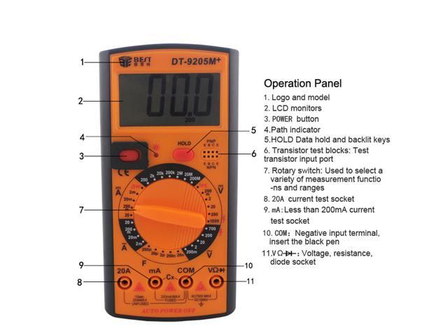 Digital Multimeter DC AC Voltage Current Meter Auto Range Precision Meter Tester