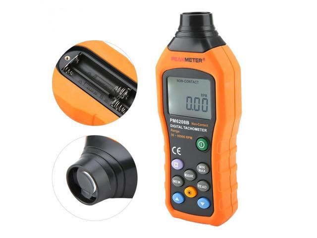 PEAKMETER PM6208B Digital Tachometer Digital Non-Contact Tachometer RPM Speed Meter Revolution Meter Speed Measuring Instrument