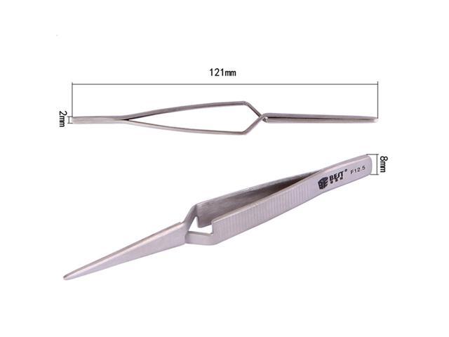 BST-F12.5 Cross Lock Stainless Steel Precision Tweezers Reverse Action Tweezers Maintenance Hand Tools 121mm