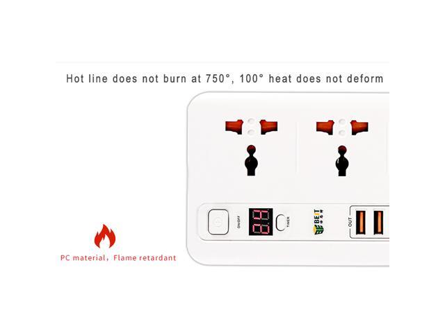 BST-04 Smart Power Strip with 5 USB Socket Plug Timer Switch Extension Homekit Work - White