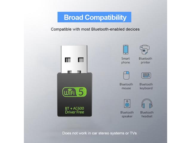 Wireless USB Bluetooth Adapter RTL8821CU 600Mbps USB WiFi Adapter Receiver 2.4G/5.8G Bluetooth V4.2 Network Card Transmitter IEEE 802.11b/g/n