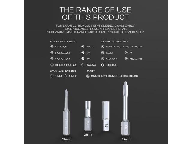 NEW 60-in-1 Professional Screwdriver Set with High Quality S-2 Driver Bit DIY Repair Tool Kit for Laptop Glasses Mobile Phone