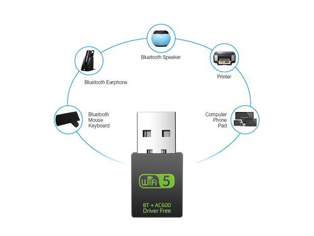Wireless USB Bluetooth Adapter RTL8821CU 600Mbps USB WiFi Adapter Receiver 2.4G/5.8G Bluetooth V4.2 Network Card Transmitter IEEE 802.11b/g/n