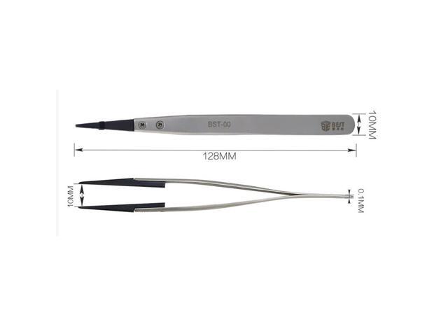 BST-00 Rubber Tipped Tweezers Curved and Straight for Mobile Phone Computer Repair