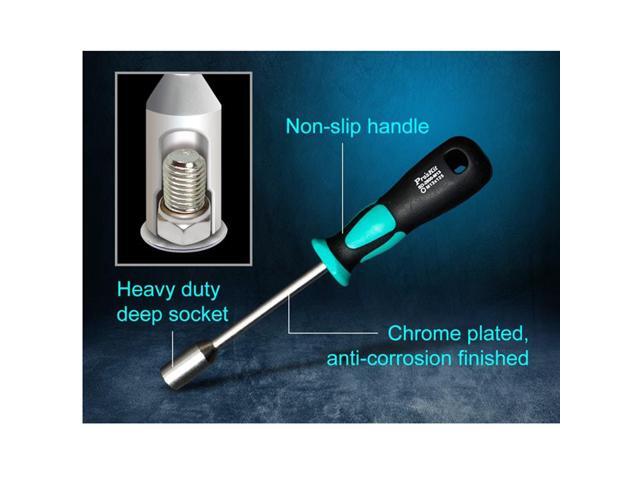 Pro'sKit SD-2800-M13 Hollow-Shaft Nut Driver Hex Bit Socket Key Wrench Screwdriver Hand Tools Metal Socket Driver Hex Nut Key Wrench (M13*125)