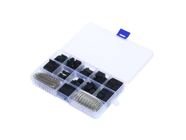 620Pcs 2.54mm Jumper Wire Pin Header Connector Housing Kit Male Female Crimp Pins Electronic Components with Clear Plastic Case XH-2.54