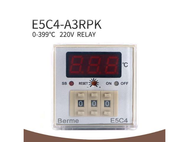 E5C4-A3RPK Digital Display Temperature Controller 0-399? K Type Temperature Regulator 220V (With bracket)