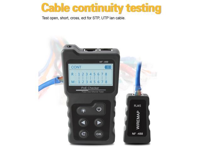 Multi-functional LCD Network Cable Tester PoE Checker Inline PoE Voltage Current Tester with Cable Tester checker the Ethernet