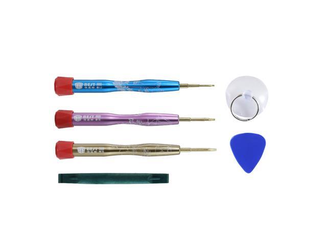 BST-9900C 6 in 1 Precision Screwdriver Kit 0.8 Pentalobe T6 T8 Trox Suction Cup Spudger for Mobile Phone Repair Tools Set