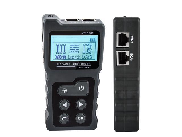 Multi-functional LCD Network Cable Tester Wire Tracker PoE Checker Inline PoE Voltage and Current Tester with Cable Tester with Illuminate Function