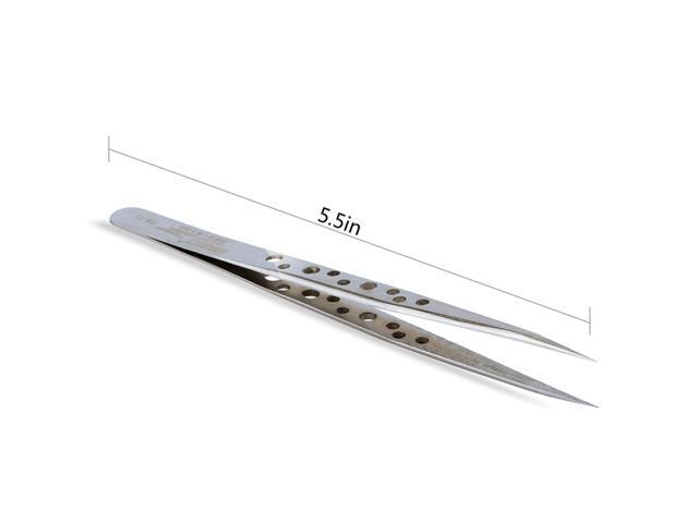 JAKEMY Safe Stainless Steel Tweezers with Special Holes Safe Stainless Steel Tweezers Electronics Repair Hand Tools