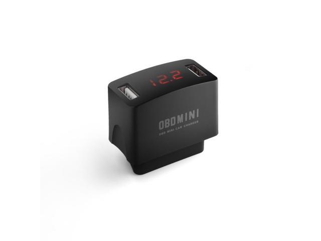 Car USB Charger 12/24V Car Durable OBD Mini Dual USB Charger Socket with Voltage Display