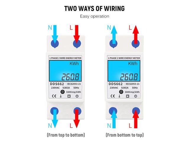 Digital Electric Energy Meter Single Phase DIN Rail Electricity Meter One Phase Two Wire Multifunction Electrical Meter