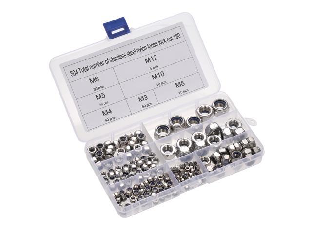 DIN985 M-3/M-4/M5/M6/M-8/M-10/M12 304 Stainless Steel Nylon Self-locking Nut Kit