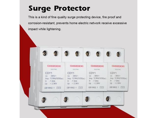 380V House Surge Protector Protective Low-voltage Arrester Device 4P L-ightning Protecting Device