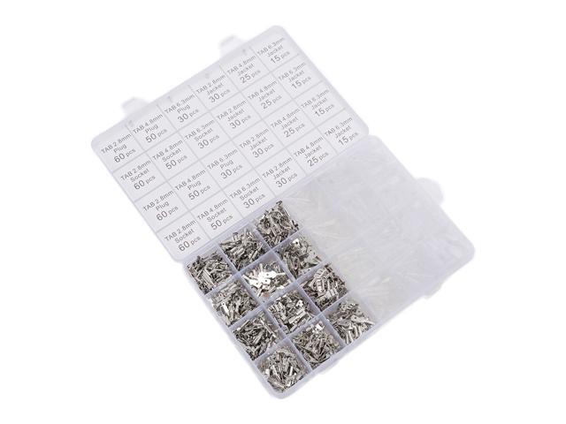 Wire Terminals Crimping Tool Insulated Ratcheting Crimper Kit of AWG 26-16 with 840PCS Male and Female Spade Connectors