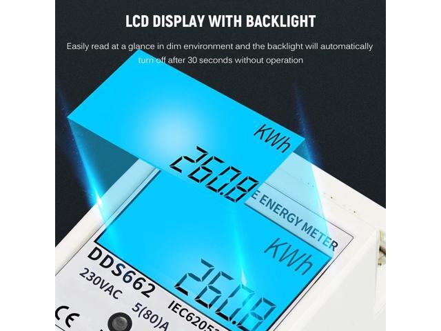 Digital Electric Energy Meter Single Phase DIN Rail Electricity Meter One Phase Two Wire Multifunction Electrical Meter