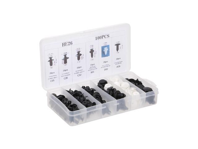 100Pcs Car Body Plastic Push Retainer Pin Rivet Fasteners Trim Moulding Clip Automotive Furniture Assembly Expansion Screws Kit with Removal Tool...