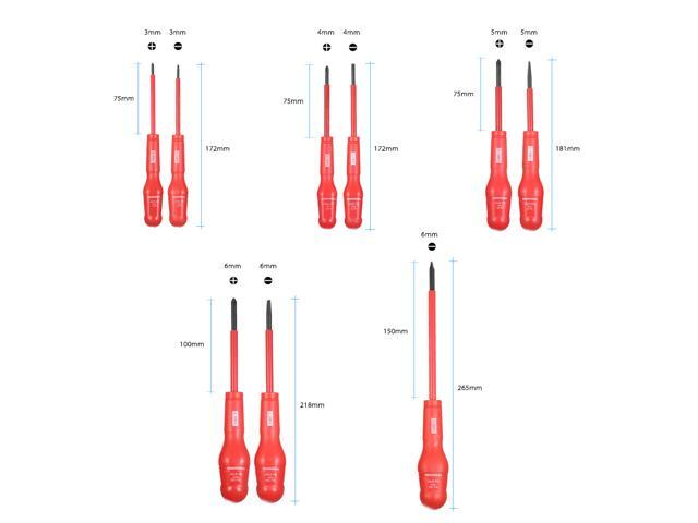 9pcs 1000V Multi-functional Insulated Screwdrivers Set with Magnetic Slotted and Phillips Bits Electrical Work Repair Tools Kit