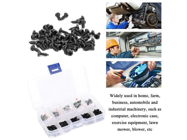 1000pcs Mix PA Phillips-head Micro Screws Set Round Self-tapping Electronic Small Wood Screws Kit with Storage Box