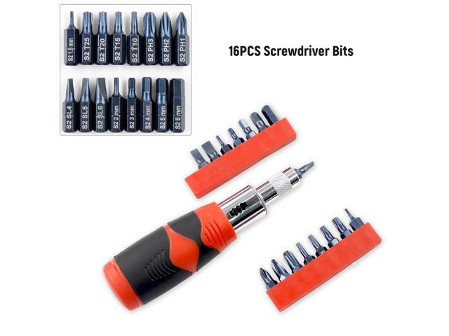 49PCS Portable Ratchet Screwdriver Socket Wrench Spanner Set Kit Metric and Inch 1/4' 3/8' Drive with 16-Pieces Screwdriver Bits